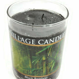 Village Candle Black Bamboo 2 Wicks Glass Jar Container Scanted Fragrance 18oz