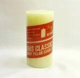 White Ivory Smokeless Dripless Pillar Candle Hand Poured Paraffin Unscented