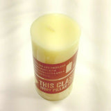 White Ivory Smokeless Dripless Pillar Candle Hand Poured Paraffin Unscented