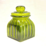 Green Glass Candle Olive Scented Jar Container Natural  Fragrance Home Décor