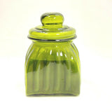 Green Glass Candle Olive Scented Jar Container Natural  Fragrance Home Décor