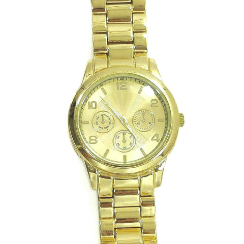 Unisex Gold Tone Color  Bracelet Jewelry Wrist Watch