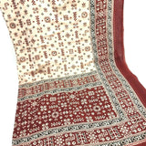 Indian Women Long Sarong Shawl Ethnic Wrap Dupata Stole Scarf Cotton Bordeaux