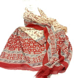 Indian Women Long Sarong Shawl Ethnic Wrap Dupata Stole Scarf Cotton Bordeaux