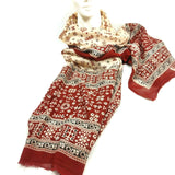 Indian Women Long Sarong Shawl Ethnic Wrap Dupata Stole Scarf Cotton Bordeaux