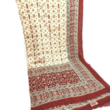 Indian Women Long Sarong Shawl Ethnic Wrap Dupata Stole Scarf Cotton Bordeaux