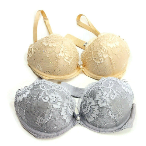 Aubade Paris Bra Intimates Lace Light Padded Brassiere Waistcoat Pink Or Gray