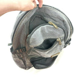 Student Backpack Travel Hiking Camping Canvas Shoulder Bag Outdoor Handbag Gray