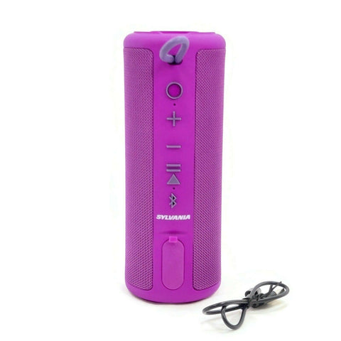 Sylvania Bluetooth Speaker IPX4 Wireless Waterproof Outdoor Stereo Bass Purple