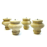 Wood Furniture Leg Sofa Feet Couch Chair Bed Table Ottoman Plinth Natural Set 4