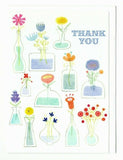 Thank You Greeting Cards Wishes Blessing Bird & Flowers Lot of 3 Trader Joe's