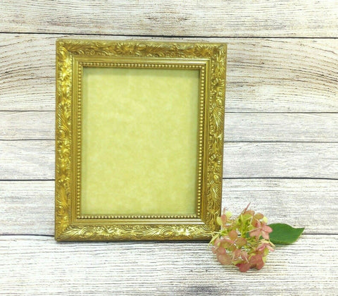 Antique Ornate Picture Frame Home Décor Goldstone Engraving VTG Photo Display