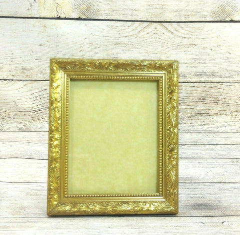 Antique Ornate Picture Frame Home Décor Goldstone Engraving VTG Photo Display
