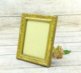 Antique Ornate Picture Frame Home Décor Goldstone Engraving VTG Photo Display