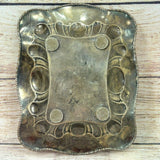 Silver Tray Glasses Vintage Antique Set of 4 Oblong Salver Plate Tea Glass Cups
