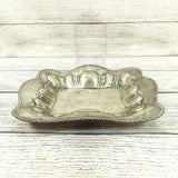 Silver Tray Glasses Vintage Antique Set of 4 Oblong Salver Plate Tea Glass Cups