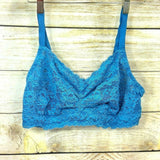 Montelle Bra Intimates Women Wirefree Cup Stretch Floral Lace Bralette Blue  38D