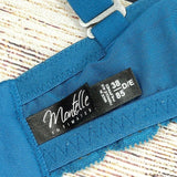 Montelle Bra Intimates Women Wirefree Cup Stretch Floral Lace Bralette Blue  38D