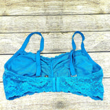 Montelle Bra Intimates Women Wirefree Cup Stretch Floral Lace Bralette Blue  38D
