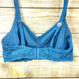 Montelle Bra Intimates Women Wirefree Cup Stretch Floral Lace Bralette Blue  38D