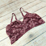 Montelle Bra Intimates Women's Wirefree Cup Stretch Floral Lace Bralette Purple