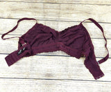 Montelle Bra Intimates Women's Wirefree Cup Stretch Floral Lace Bralette Purple