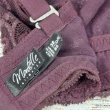 Montelle Bra Intimates Women's Wirefree Cup Stretch Floral Lace Bralette Purple