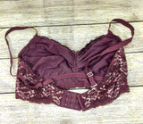 Montelle Bra Intimates Women's Wirefree Cup Stretch Floral Lace Bralette Purple