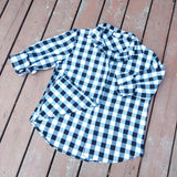 Guanyy Women's Long Sleeve Casual Loose Classic Black Plaid Button Down Shirt XL