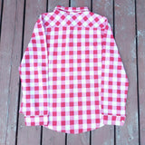 Guanyy Women's Long Sleeve Casual Loose Classic Red Plaid Button Down Shirt XL