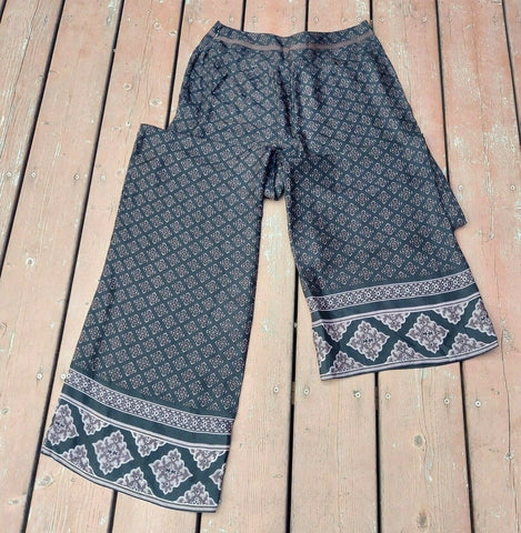 WHITE HOUSE BLACK MARKET  Women's Pants Wide Leg Hippi Boho Style Lightweight 2L