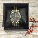Men Quartz WristWatch Jewelry Bracelet Goldtone/Gray Water Resistant Watch