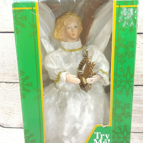 Christmas Figure Angel Harp North Pole Productions Animated Standing Sound Decor