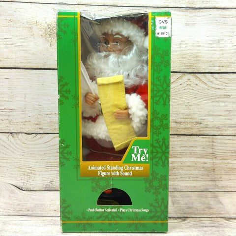 Christmas Figure Santa North Pole Productions Musical Stand Animated Decoration