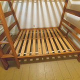 Bunk Bed Adults Kids Full Sz Lower Twin Sz Upper Railing Ladder Whole Wood Brown