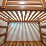 Bunk Bed Adults Kids Full Sz Lower Twin Sz Upper Railing Ladder Whole Wood Brown