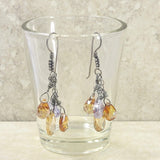Dangle Earring Silver Purple/Brown Drop Earrings Jewel Trinket Jewelry Gift Her