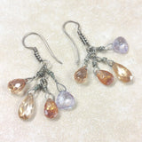 Dangle Earring Silver Purple/Brown Drop Earrings Jewel Trinket Jewelry Gift Her