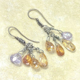 Dangle Earring Silver Purple/Brown Drop Earrings Jewel Trinket Jewelry Gift Her