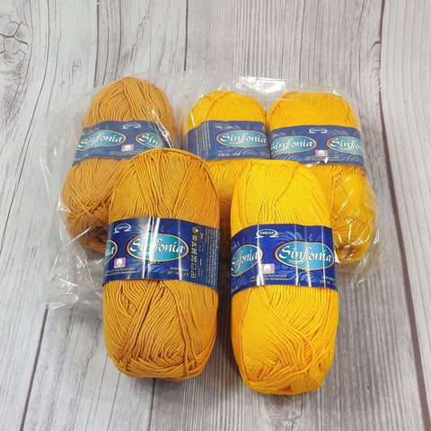 Sinfonia Omega 100% Cotton Yarn Knitting Crochet Set of 5 Orange Variety Skeins