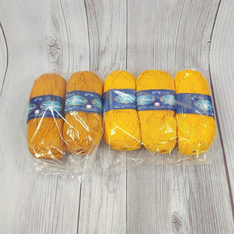 Sinfonia Omega 100% Cotton Yarn Knitting Crochet Set of 5 Orange Variety Skeins