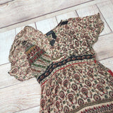 Vintage Chic Women Maxi Dress Flutter Sleeveless High-Waisted Bohemian Dress