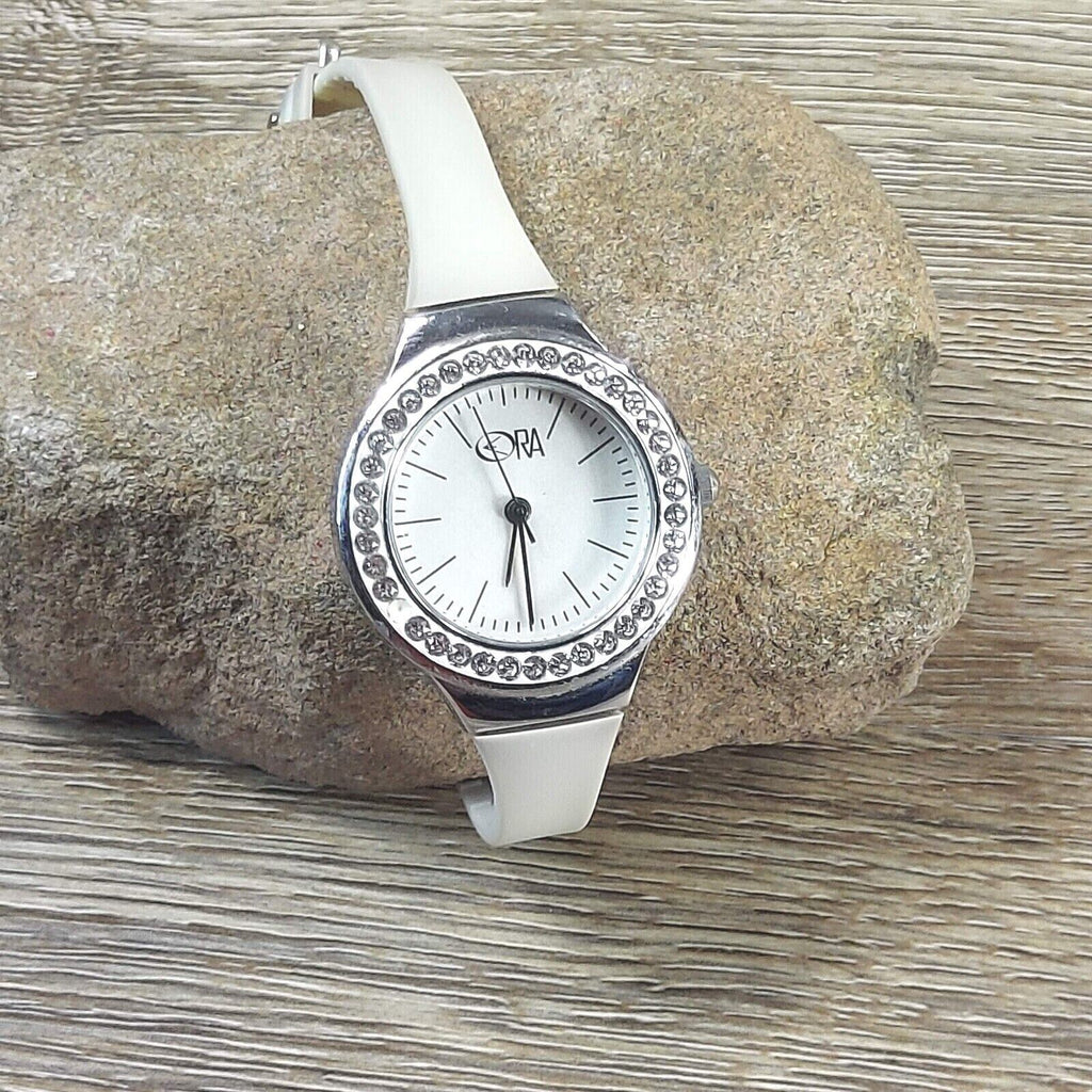 Women's Luxury Wrist Watch Fashion Rhinestone White Ceramic Jewel Bracelet Watch