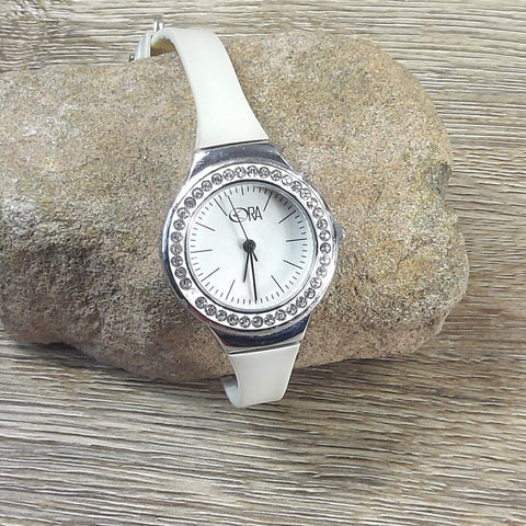Women's Luxury Wrist Watch Fashion Rhinestone White Ceramic Jewel Bracelet Watch