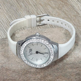 Women's Luxury Wrist Watch Fashion Rhinestone White Ceramic Jewel Bracelet Watch