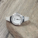 Women's Luxury Wrist Watch Fashion Rhinestone White Ceramic Jewel Bracelet Watch