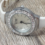 Women's Luxury Wrist Watch Fashion Rhinestone White Ceramic Jewel Bracelet Watch