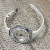 Women's Luxury Wrist Watch Fashion Rhinestone White Ceramic Jewel Bracelet Watch