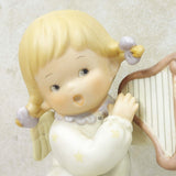 Lucie Attwell Angle Girl Play Harp Figurine Heavenly Peace Vintage Collectible