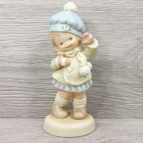 Enesco Memories of Yesterday "Just Longing to See You" Winter Girl VTG Figurine